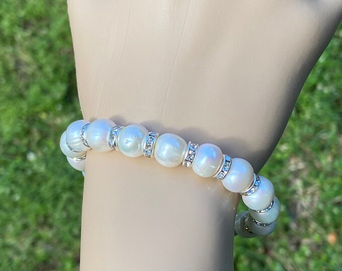 Natural Freshwater Pearl Silver Bracelet
