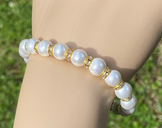 Real Shell Pearl Gold Bracelet