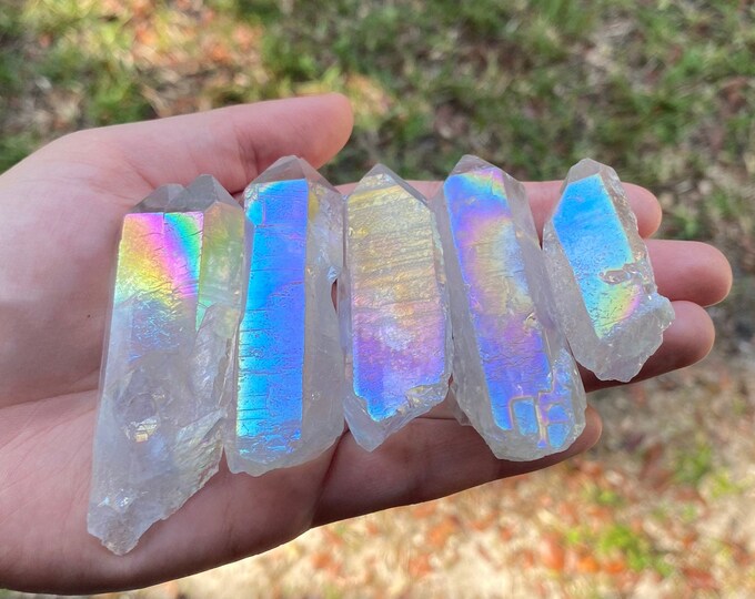 Angel Aura Quartz Point Raw Crystal