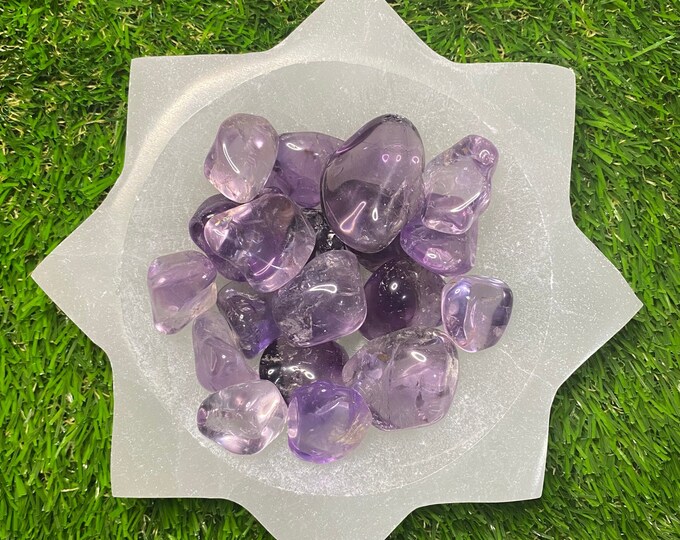 Natural Amethyst Tumbled Polished Gemmy Crystal Stone