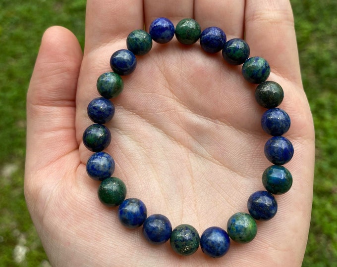 Natural Azurite Crystal Bracelet 8MM Handmade Custom Made Jewelry