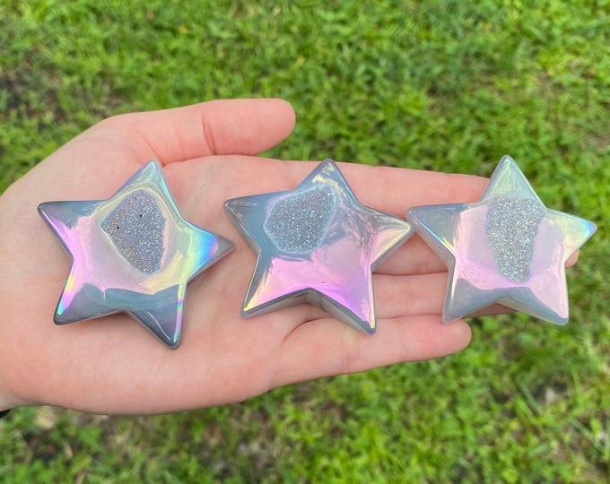 Angel Aura Druzy Agate Polished Crystal Star