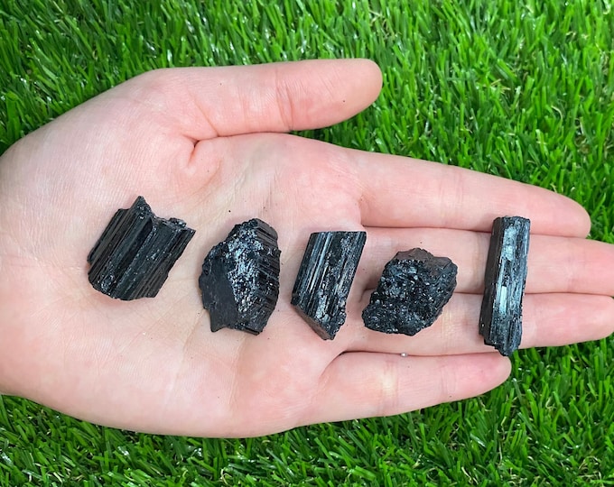 Natural Black Tourmaline Log Raw Stone Crystal Chunk