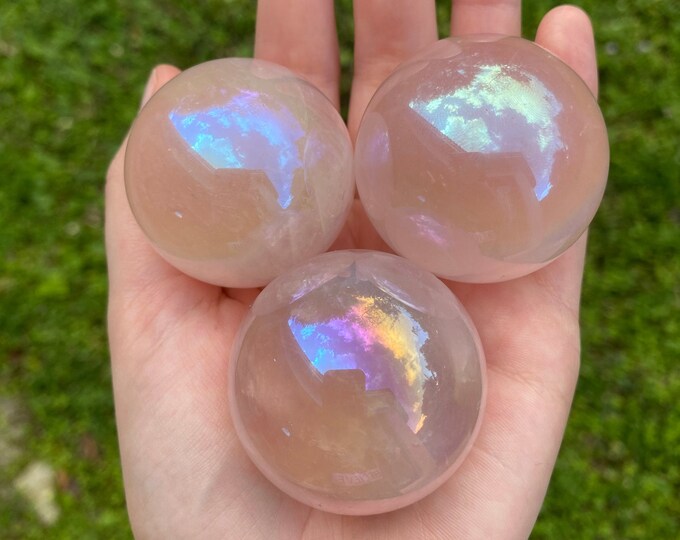 JUMBO Angel Aura Rose Quartz Crystal Polished Sphere