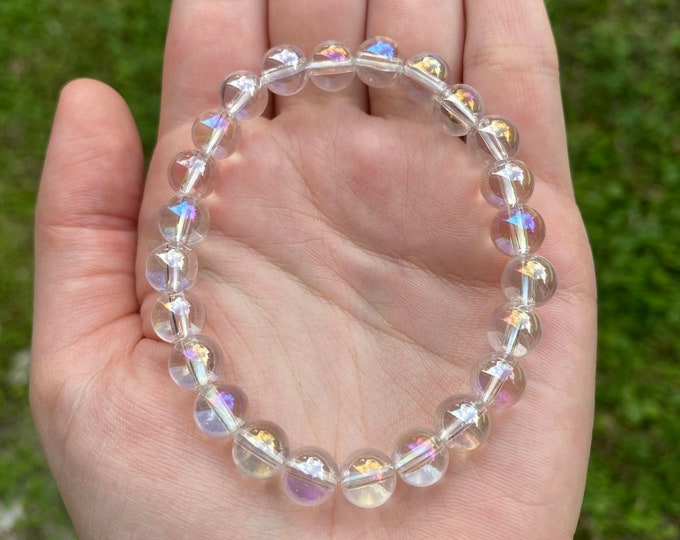 Natural Angel Aura Quartz 8MM Bracelet