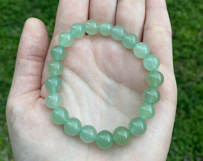 Natural Green Aventurine Crystal Bracelet 8MM Handmade Custom Made Jewelry