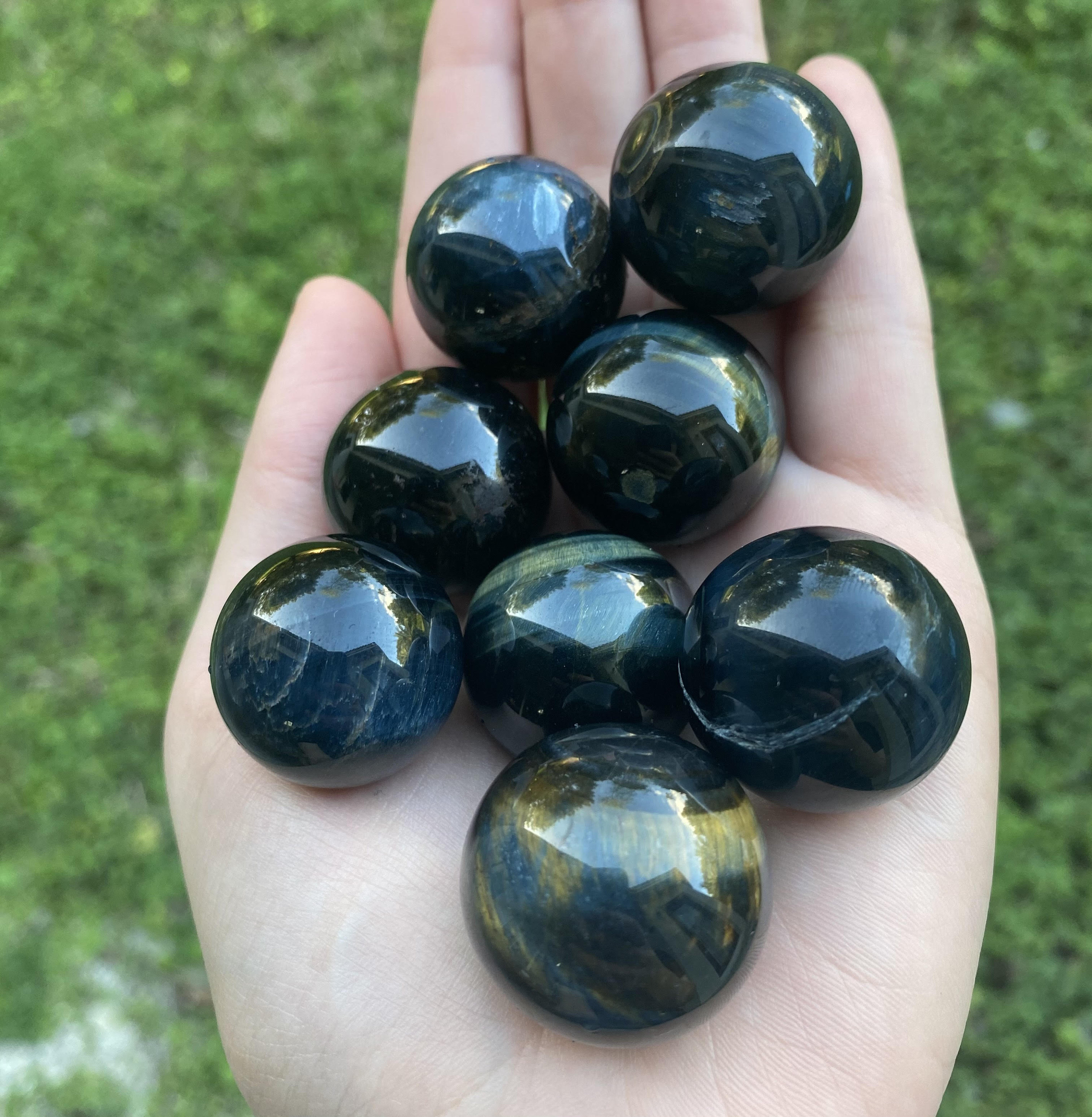 Natural Blue Tiger S Eye Crystal Polished Spheres Etsy