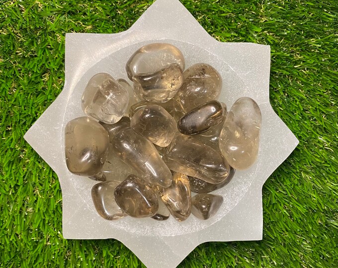 Natural Smoky Quartz Tumbled Polished Gemmy Crystal Stone