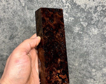 Stabilised Ebony Burl Block Knife Handle Scale Pen Blank Craft Material #126