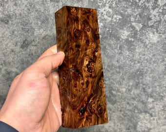 Stabilized Ebony Burl Block Pen Blank Knife Scale Craft Timber #121