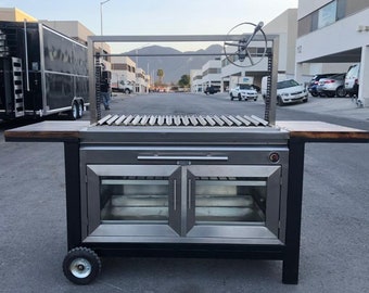 Stainless Steel Grill - Wood Burning Grill - Charcoal Grill - Argentine Grill - Santa Maria Grill - Modern Grill - Argentinean Grill