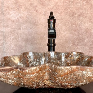Hand Carved Onyx Stone Sink: Rustic Bathroom Vessel