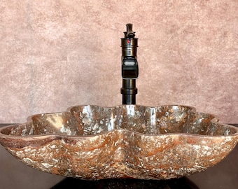 Hand Carved Onyx Stone Sink: Rustic Bathroom Vessel