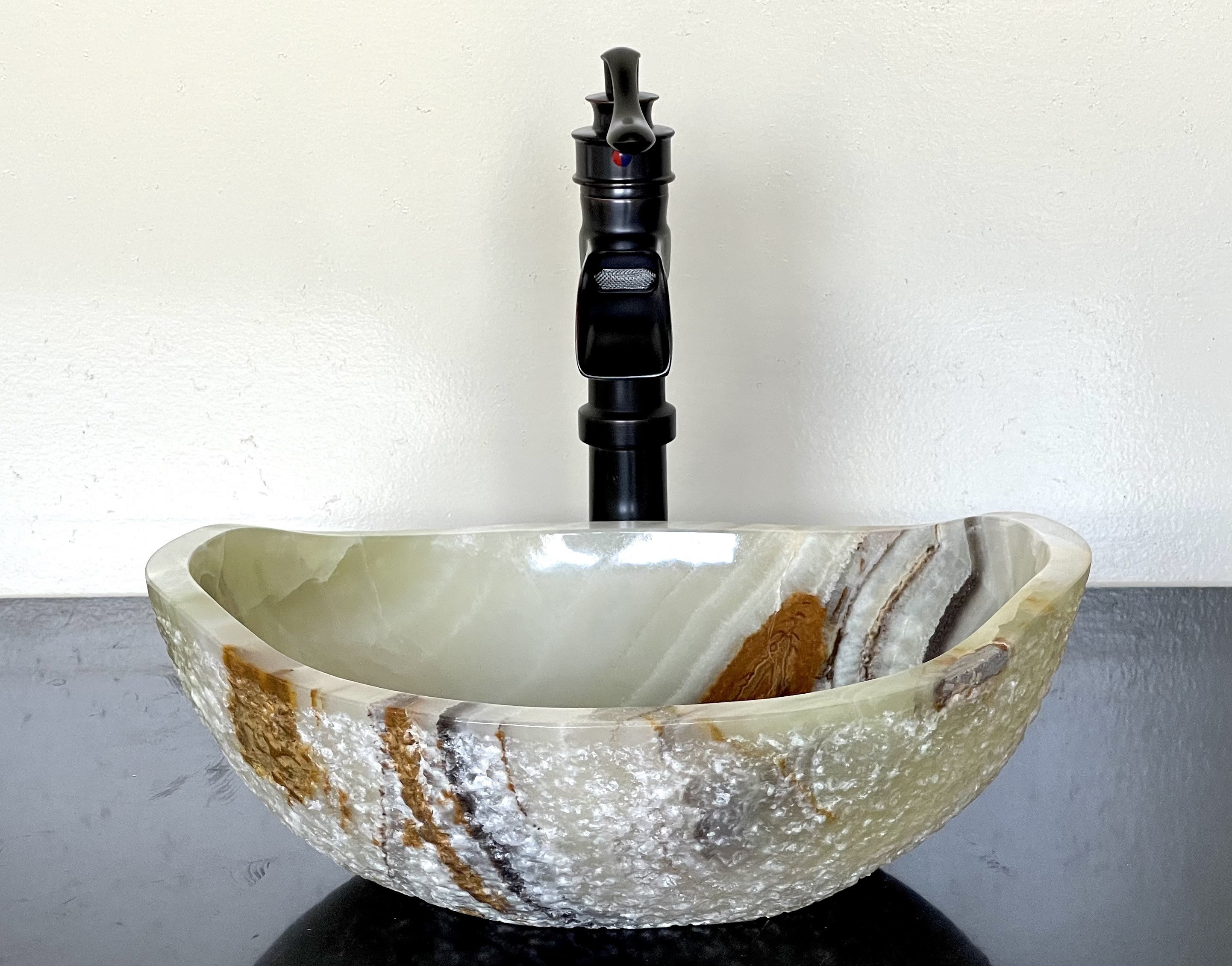 Natural Stone Sink Onyx Sink Rustic Travertine Marble Hand Carved
