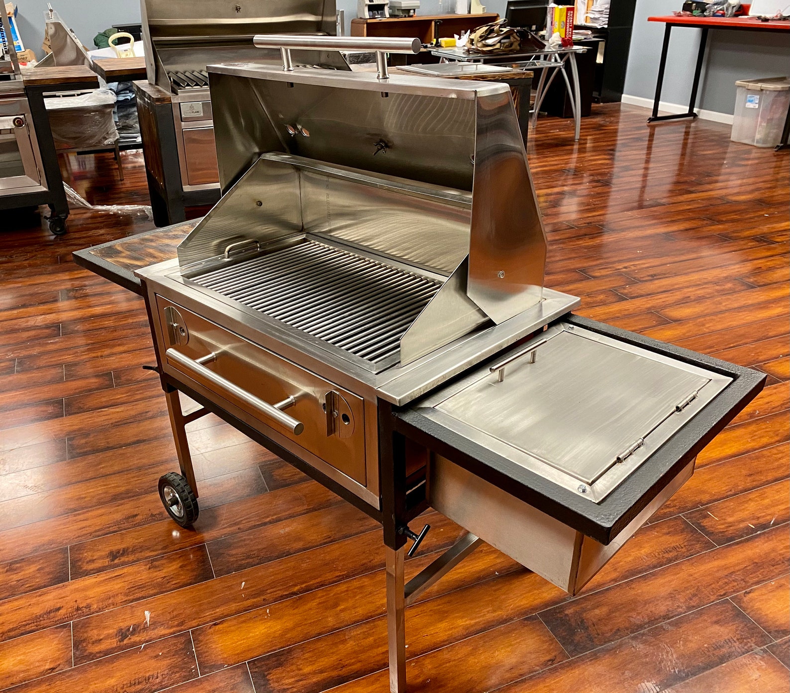 Hitchmount Grill Cart With Cooler Portable Stainless Steel Etsy