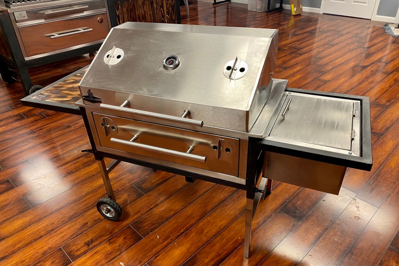 Hitchmount Grill Cart With Cooler Portable Stainless Steel Etsy