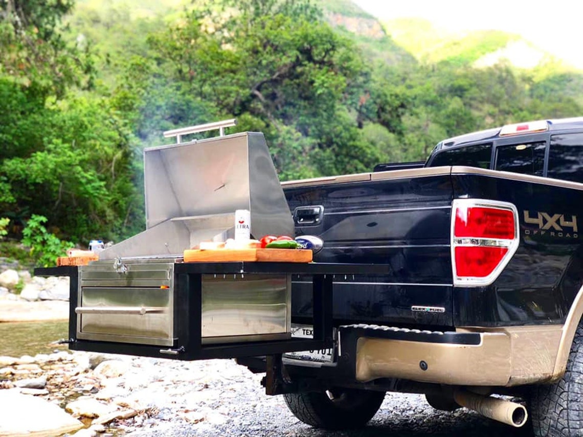 Hitchmount Grill Cart With Cooler Portable Stainless Steel Etsy