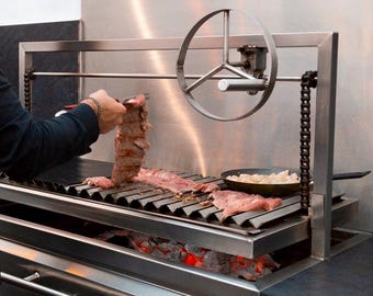 Stainless Steel Grill - Wood Burning Grill - Charcoal Grill - Argentine Grill - Santa Maria Grill - Modern Grill - Argentinean Grill