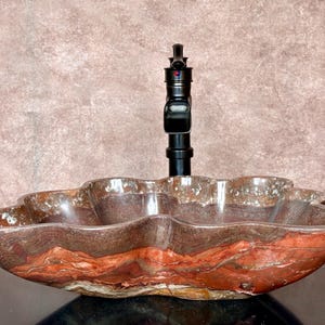 Handmade Onyx Stone Vessel Sink: Rustic Bathroom Vanity