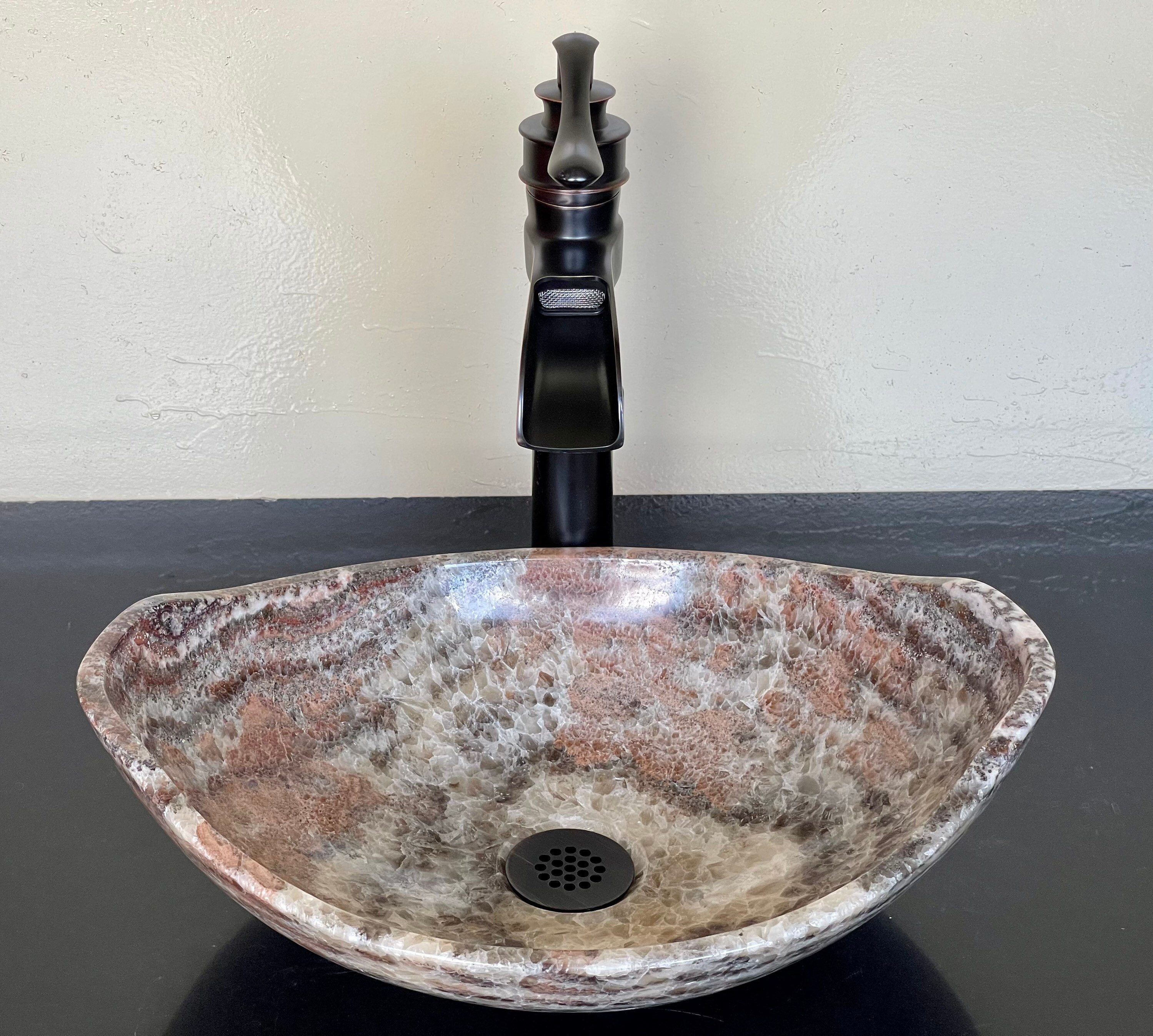 Natural Stone Sink Onyx Hand Carved Vessel Sink Vanity Bathroom