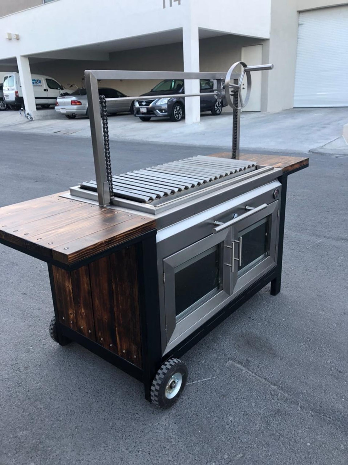 Stainless Santa Maria grill Wood Burning Argentine grill bbq Etsy