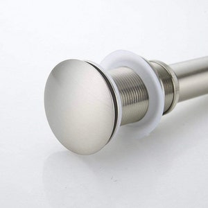 Brushed Nickel sink drain - Bathroom sink drain, - Solid brass drain - Decorative drain - Pop-up stopper drain - Polished chrome drain