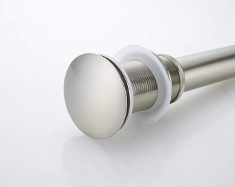 Brushed Nickel sink drain - Bathroom sink drain, - Solid brass drain - Decorative drain - Pop-up stopper drain - Polished chrome drain