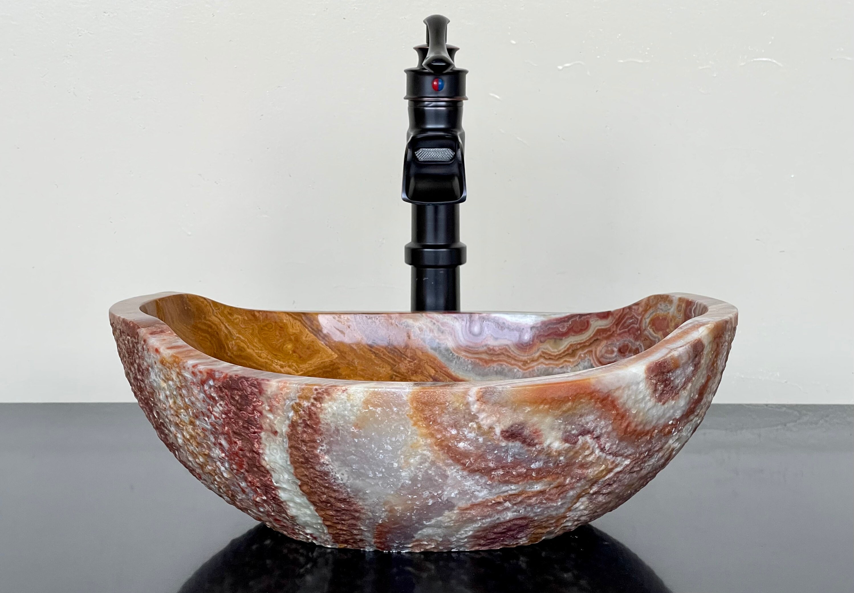 Natural Stone Sink Onyx Hand Carved Vessel Sink Vanity Bathroom