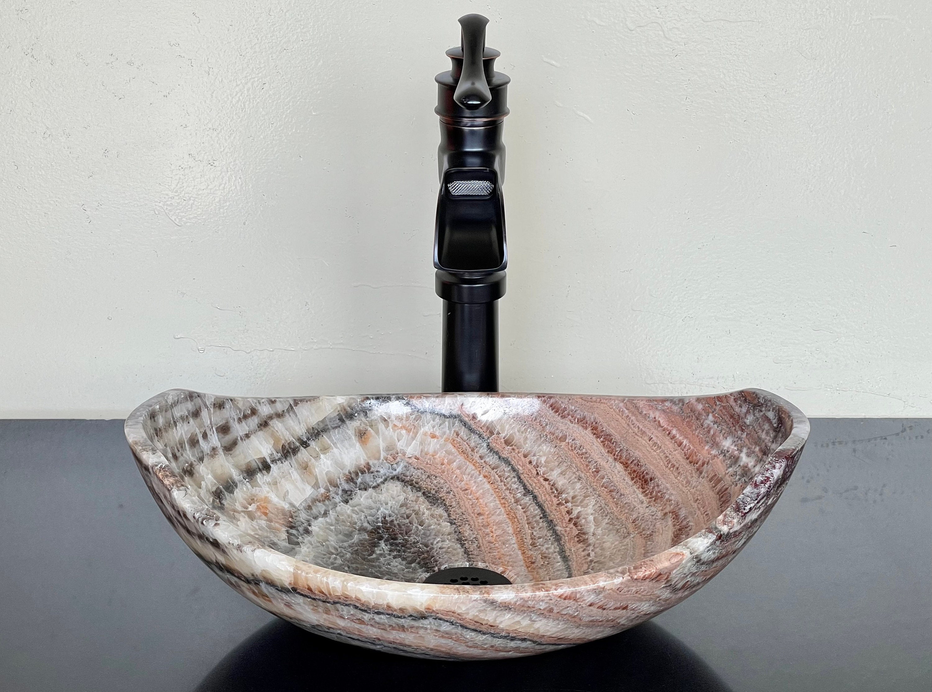 Natural Stone Sink Onyx Hand Carved Vessel Sink Vanity Bathroom