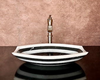 Natural Stone Sink - Marble - Hand Carved Vessel Sink - Vanity Bathroom Sink - Handmade