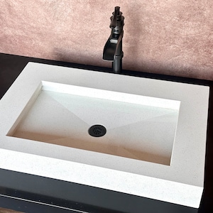 Custom Quartz Sink, Sink Integrated Custom Quartz Countertop, Bathroom Sink, Bathroom Vanity Top, Quartz Vanity Top, Vessel sink