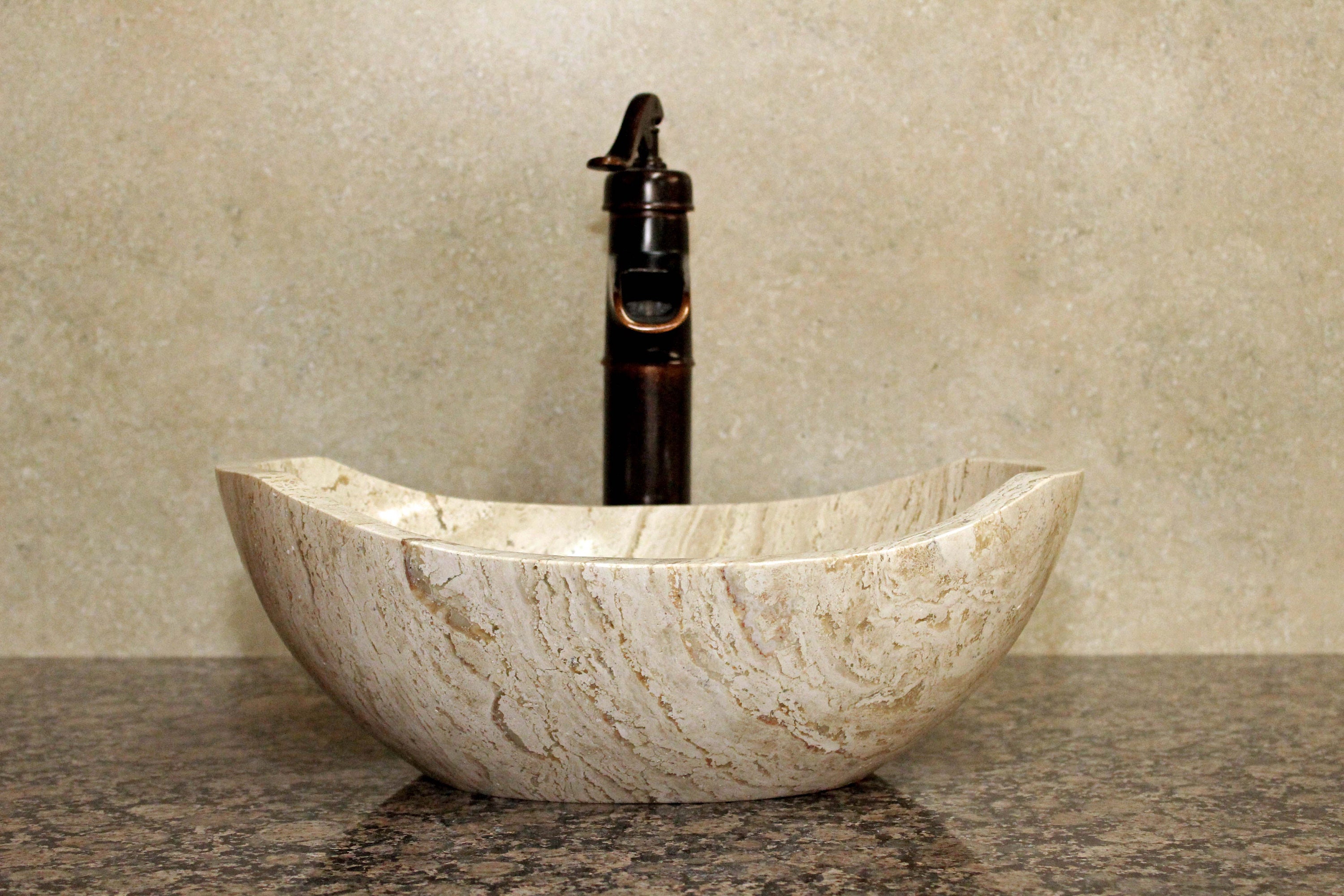 marble stone bathroom vessel sink