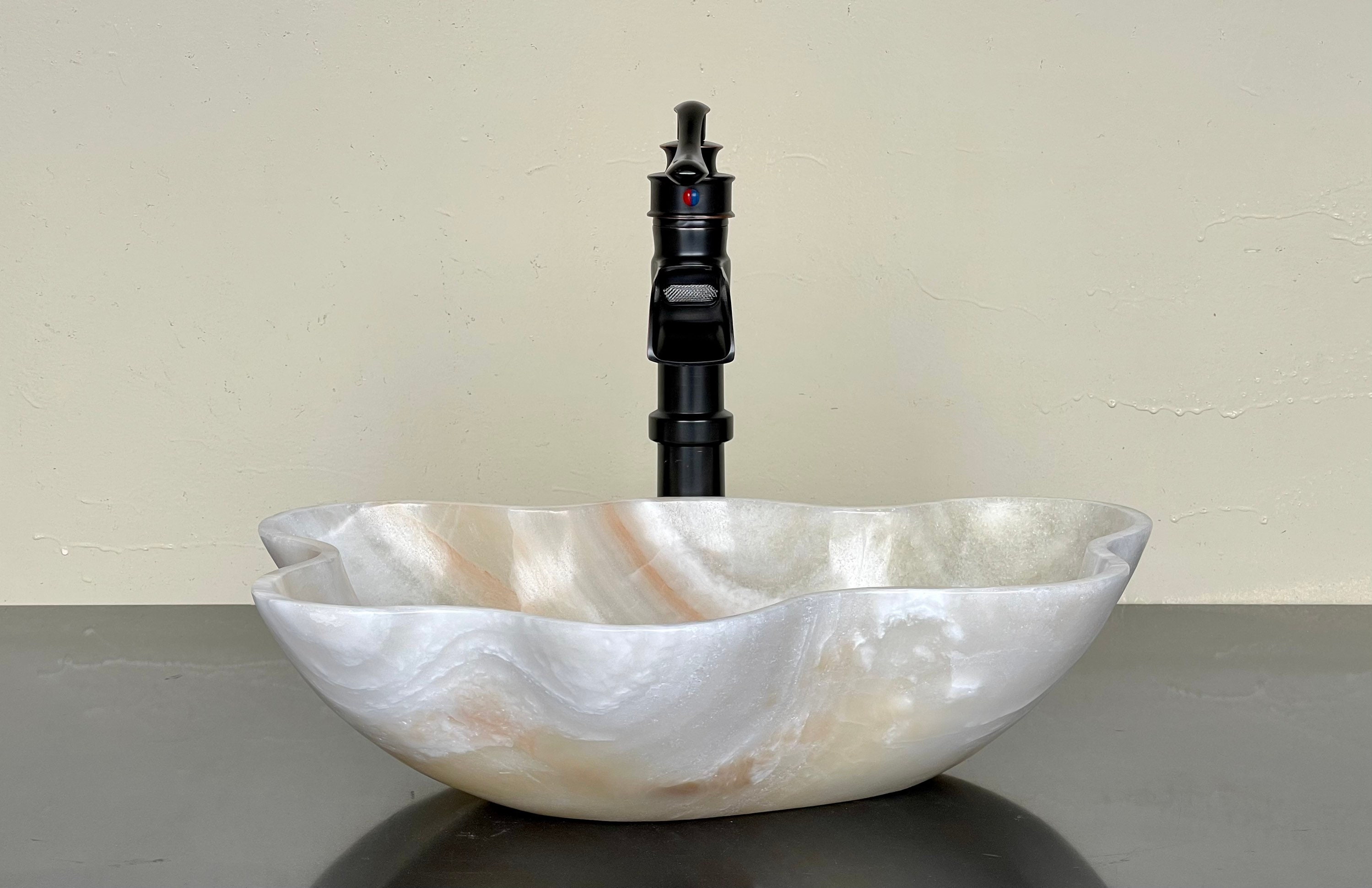 Natural Stone Sink Onyx Sink Rustic Travertine Marble Hand Carved