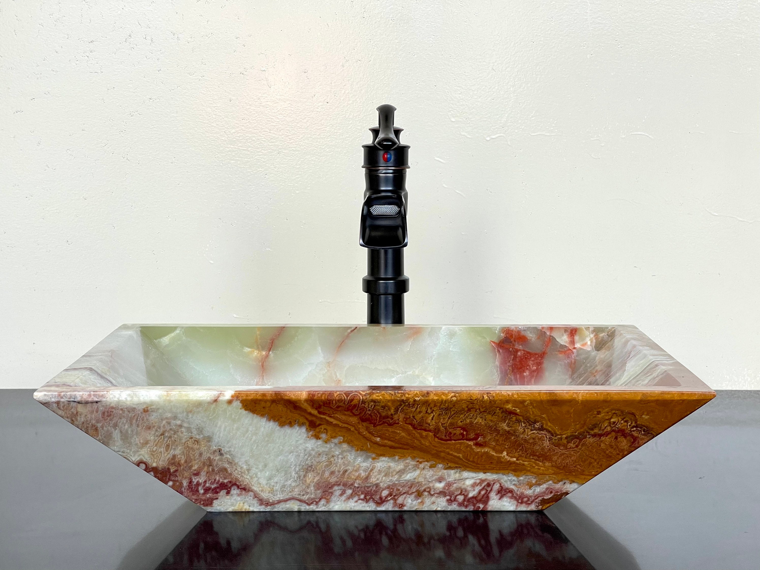 Natural Stone Sink Onyx Sink Hand Carved Vessel Sink Vanity