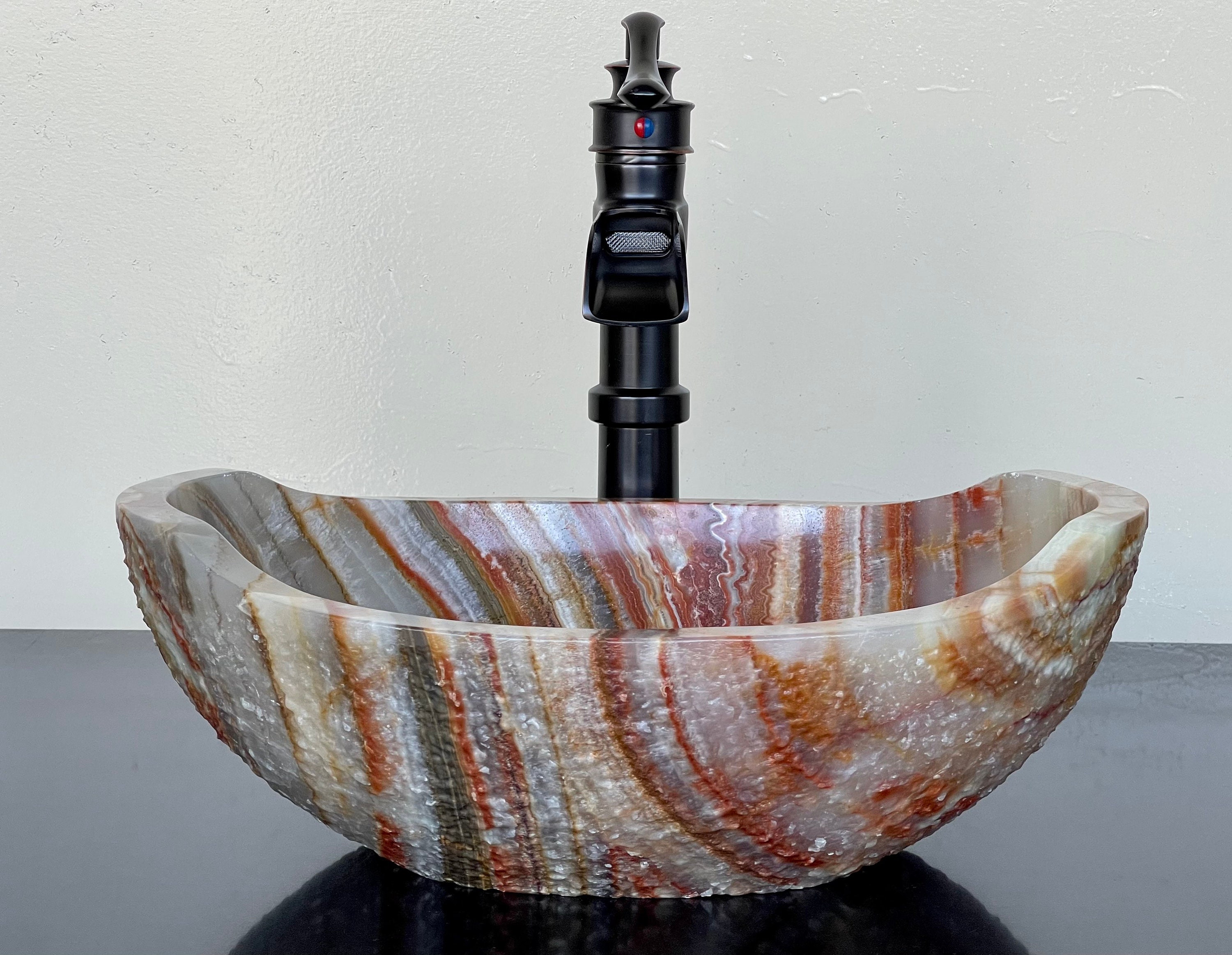 Natural Stone Sink Onyx Hand Carved Vessel Sink Vanity Bathroom