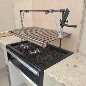 Stainless Steel Grill - Wood Burning Grill - Charcoal Grill - Argentine Grill - Santa Maria Grill - Modern Grill - Argentinean Grill
