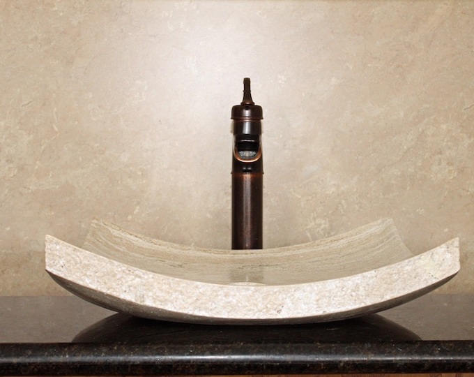 Natural Stone Sink - Rustic Travertine Marble - Hand Carved Vessel Sink - Vanity Bathroom Sink - Handmade