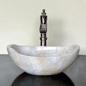 Natural Stone Sink - Onyx Sink - Rustic Travertine Marble - Hand Carved Vessel Sink - Vanity Bathroom Sink - Handmade