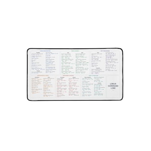 Linux Command Line Cheat Sheet Desk Mat | Terminal Commands Mouse Pad XL | Programmer Gift | Developer Desk Pad 12x22 | Sysadmin DevOps Gift