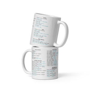 CSS Cheat Sheet MUG - Drinking Coffee Cup for Programmers and Web ...