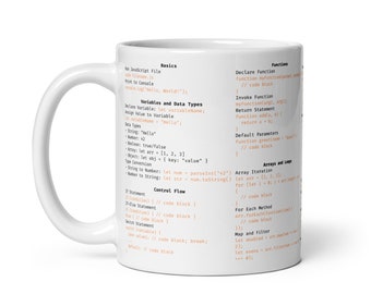 JavaScript Cheat Sheet Mug – Programmer Coding Gift