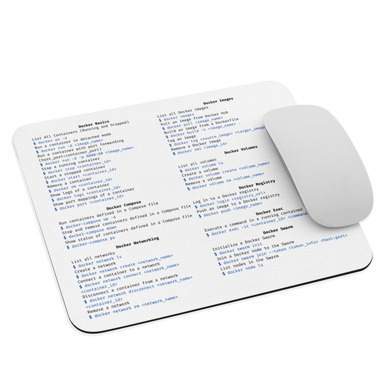 DOCKER MOUSE PAD Cheat Sheet - Programmer Developer Mouse Pad Holiday ...