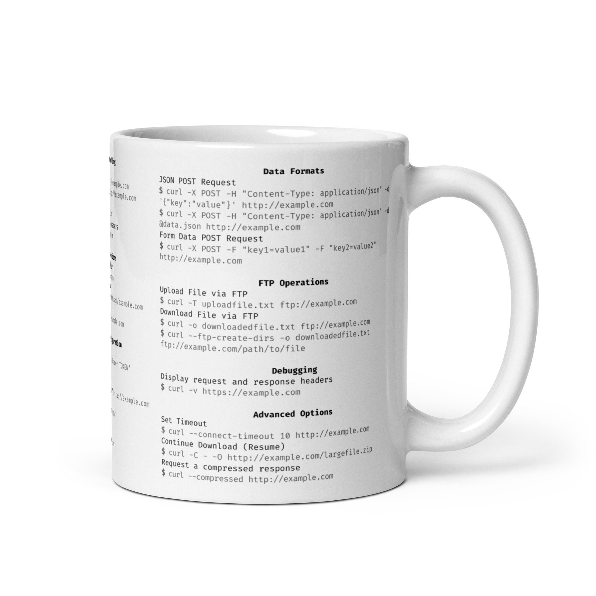 CURL Cheat Sheet Mug - Gift for Programmers & Software Engineers - Etsy