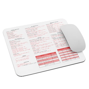 Programmer Mouse Pad Sheet Cheat - Etsy
