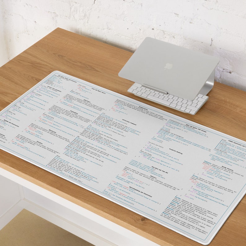JAVA Cheat Sheet Mouse Pad for Programmers - Basics, Streams, Designs ...