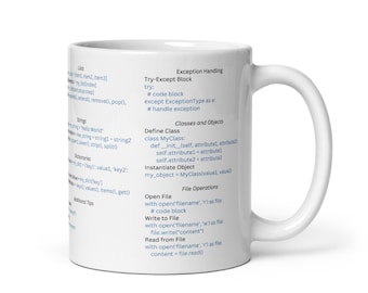 Mok met spiekbriefje Python - cadeau voor programmeur