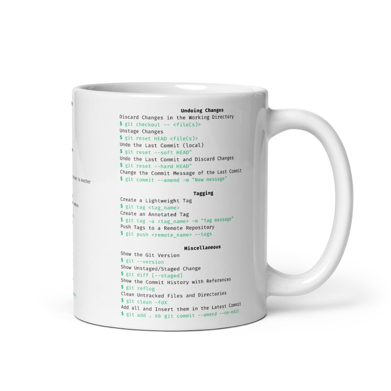 Git Command Cheat Sheet Mug for Developers - 30+ Essential GIT Commands ...