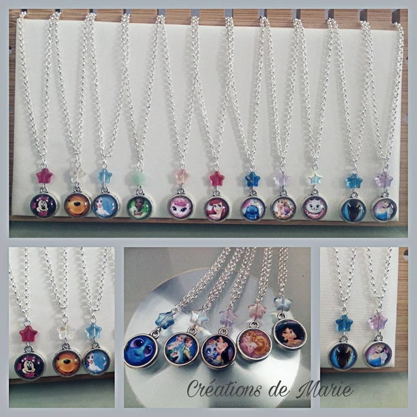 Collier enfant avec cabochon en verre 12mm