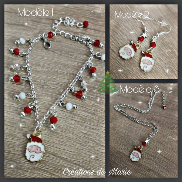 Bracelet boucles et collier papa Noël