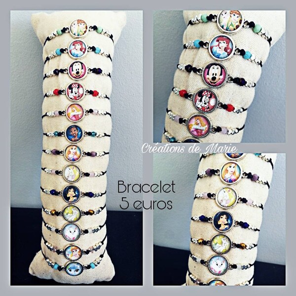 Bracelet enfant avec cabochon en verre 12mm